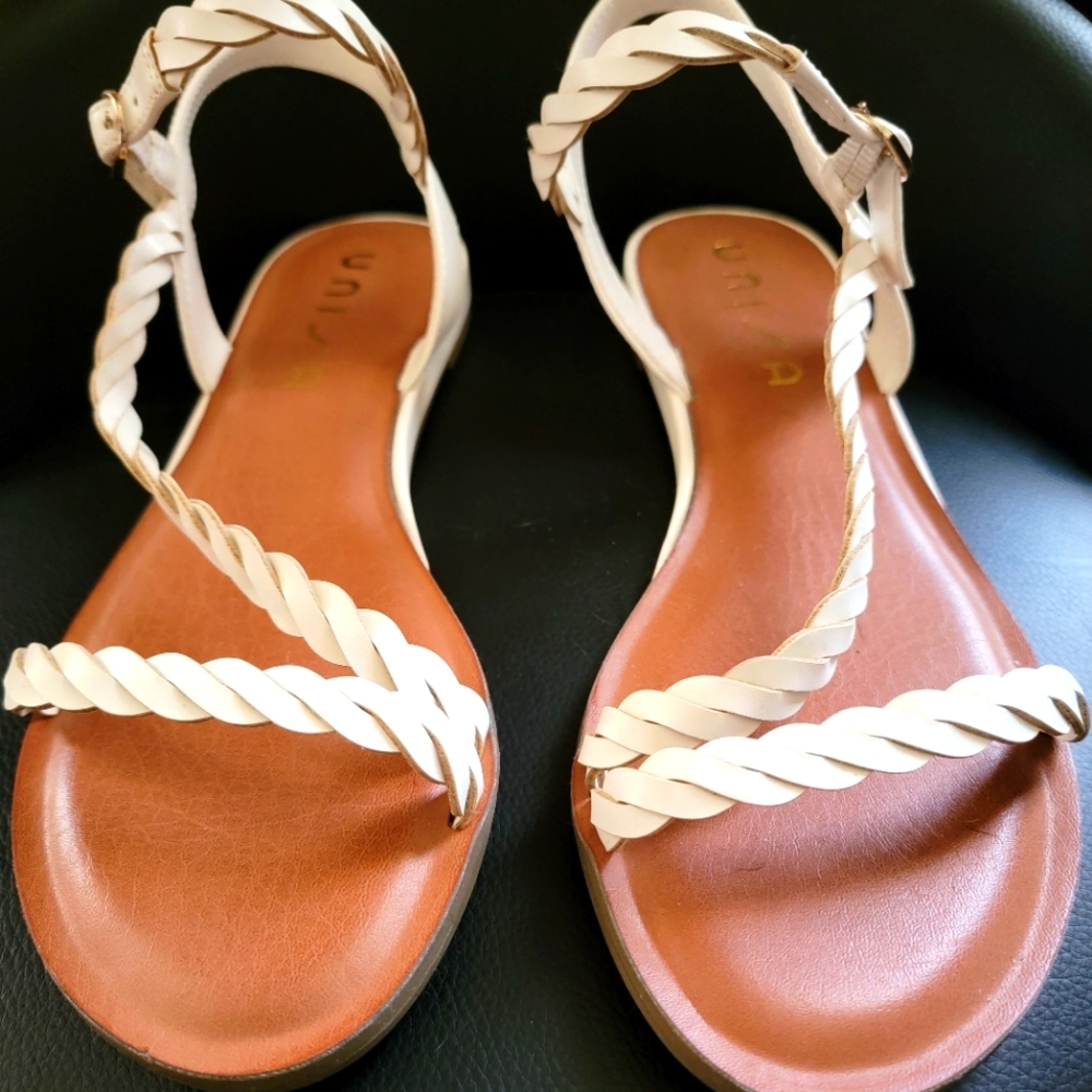 White Braided Sandals